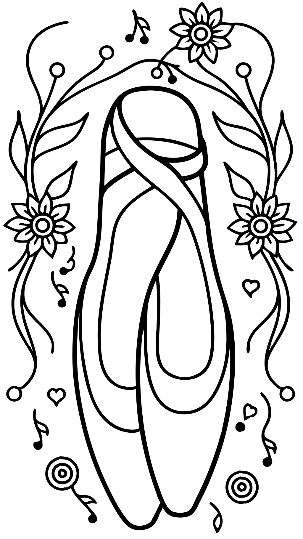 ballet shoes coloring page